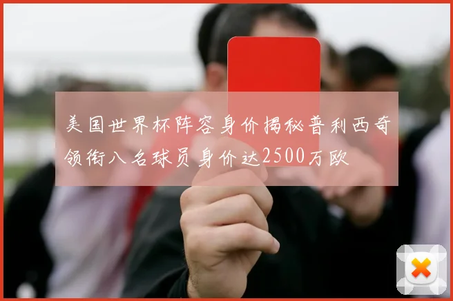 美国世界杯阵容身价揭秘普利西奇领衔八名球员身价达2500万欧
